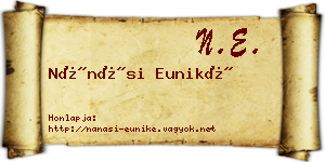 Nánási Euniké névjegykártya